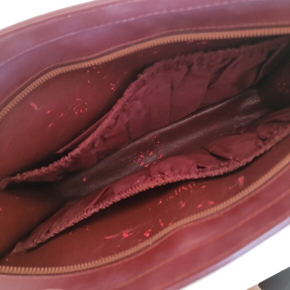 Cartier Must Line Vintage Wristlet Clutch Bordeaux Red Leather Zip Bag Unisex - Picture 3 of 12